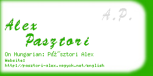 alex pasztori business card